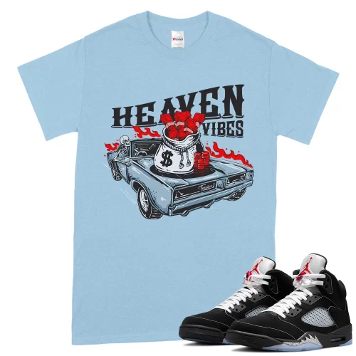 TeeVivo T-Shirt Match Air Jordan 5 Retro OG Black Metallic Reimagined Heaven vibes – Air Jordan 5 Shirt, AJ5 Shirt