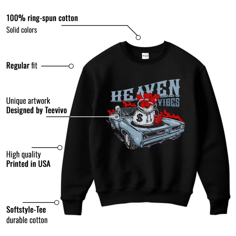 TeeVivo Sweatshirt Match Air Jordan 5 Retro OG Black Metallic Reimagined Heaven vibes – Air Jordan 5 Sweatshirt, AJ5 Sweatshirt