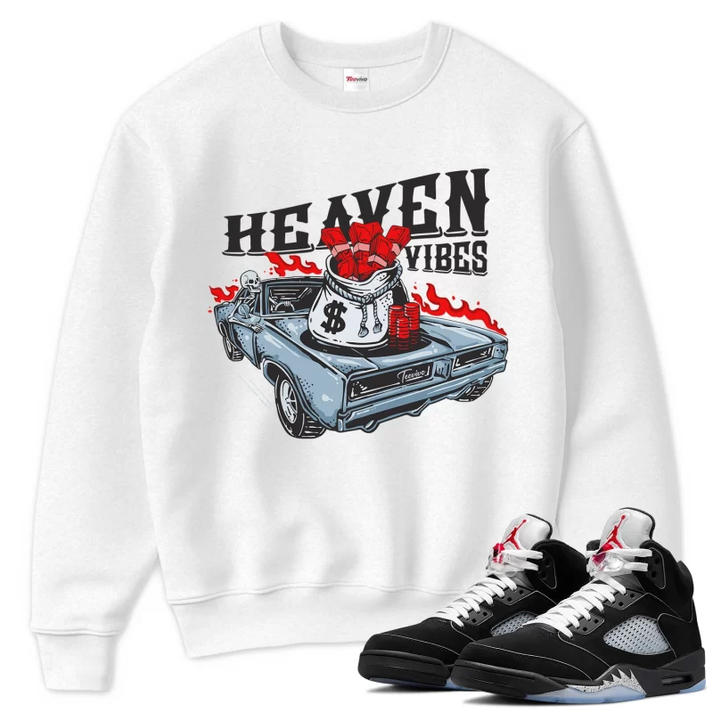 TeeVivo Sweatshirt Match Air Jordan 5 Retro OG Black Metallic Reimagined Heaven vibes – Air Jordan 5 Sweatshirt, AJ5 Sweatshirt