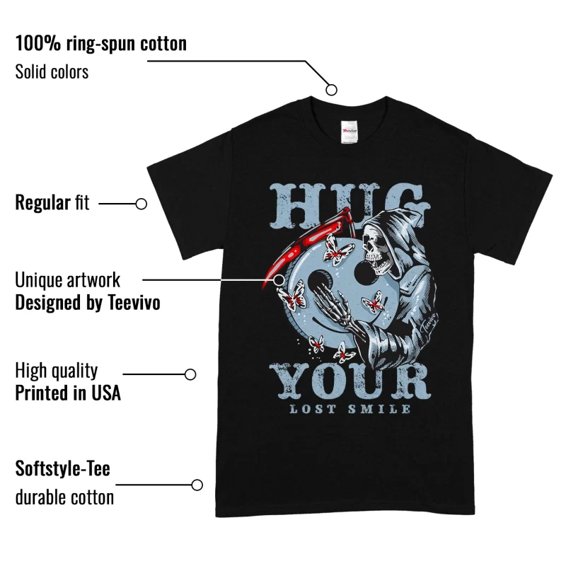 TeeVivo T-Shirt Match Air Jordan 5 Retro OG Black Metallic Reimagined Hug your lost smile – Air Jordan 5 Shirt, AJ5 Shirt