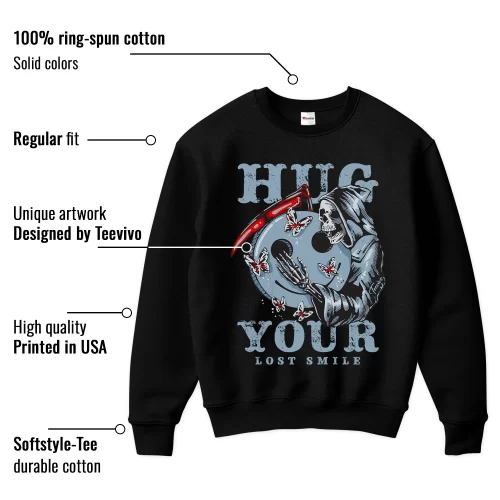 TeeVivo Sweatshirt Match Air Jordan 5 Retro OG Black Metallic Reimagined Hug your lost smile – Air Jordan 5 Sweatshirt, AJ5 Sweatshirt