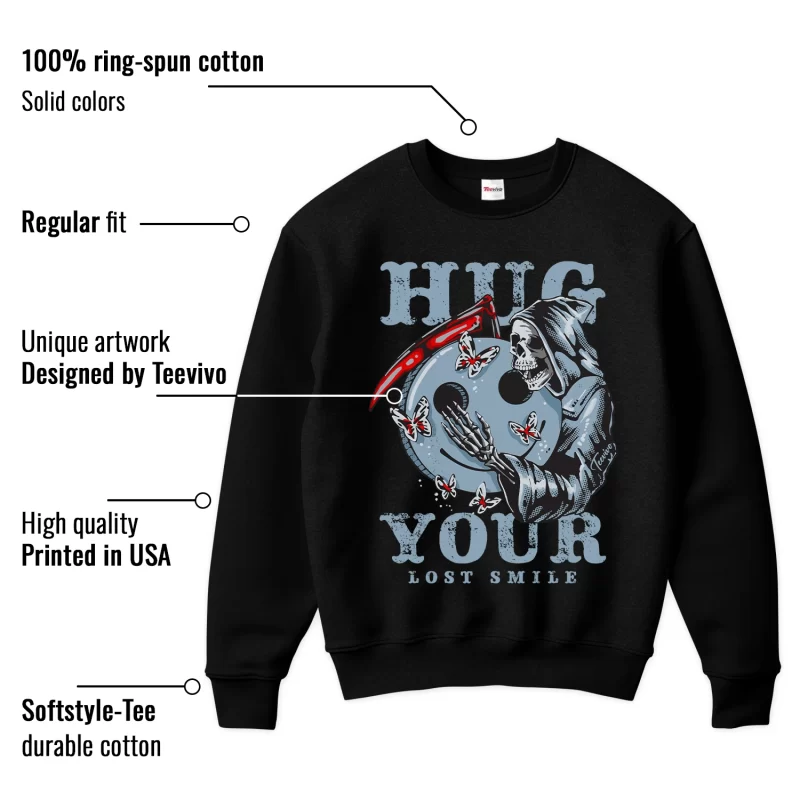 TeeVivo Sweatshirt Match Air Jordan 5 Retro OG Black Metallic Reimagined Hug your lost smile – Air Jordan 5 Sweatshirt, AJ5 Sweatshirt