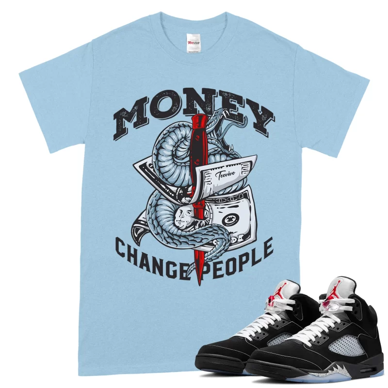TeeVivo T-Shirt Match Air Jordan 5 Retro OG Black Metallic Reimagined Money change people – Air Jordan 5 Shirt, AJ5 Shirt