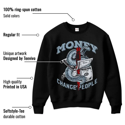 TeeVivo Sweatshirt Match Air Jordan 5 Retro OG Black Metallic Reimagined Money change people – Air Jordan 5 Sweatshirt, AJ5 Sweatshirt