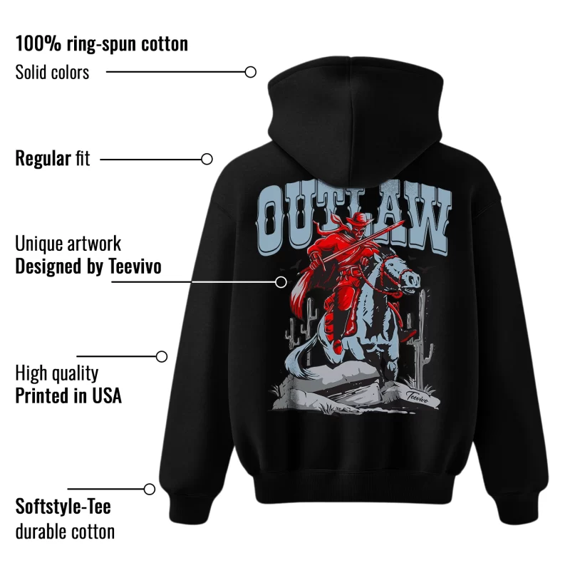 TeeVivo Hoodie Match Air Jordan 5 Retro OG Black Metallic Reimagined Outlaw – Air Jordan 5 Hoodie, AJ5 Hoodie