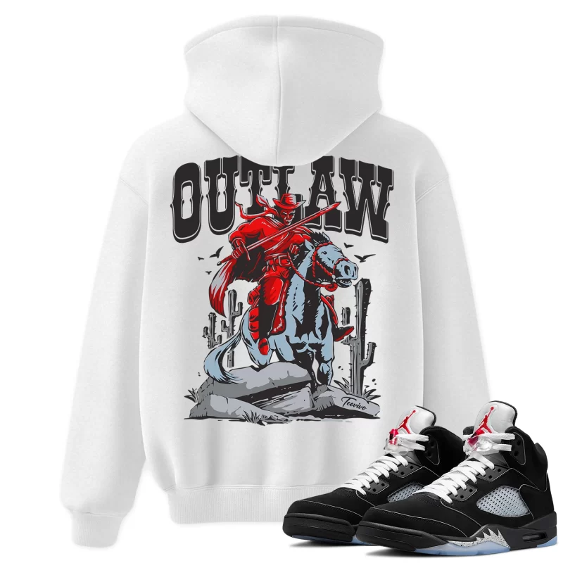 TeeVivo Hoodie Match Air Jordan 5 Retro OG Black Metallic Reimagined Outlaw – Air Jordan 5 Hoodie, AJ5 Hoodie