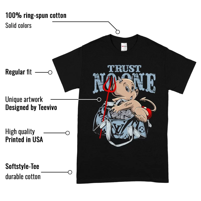 TeeVivo T-Shirt Match Air Jordan 5 Retro OG Black Metallic Reimagined Trust no one – Air Jordan 5 Shirt, AJ5 Shirt