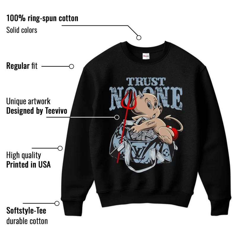 TeeVivo Sweatshirt Match Air Jordan 5 Retro OG Black Metallic Reimagined Trust no one – Air Jordan 5 Sweatshirt, AJ5 Sweatshirt