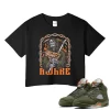 TeeVivo Crop Top Match Air Jordan 5 Retro Olive Awake – Air Jordan 5 Crop Top, AJ5 Crop Top
