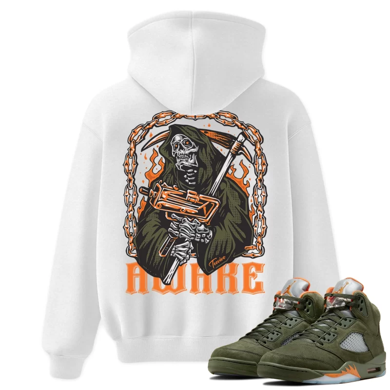 TeeVivo Hoodie Match Air Jordan 5 Retro Olive Awake – Air Jordan 5 Hoodie, AJ5 Hoodie