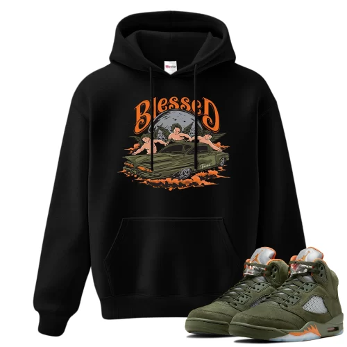 TeeVivo Hoodie Match Air Jordan 5 Retro Olive Blessed – Air Jordan 5 Hoodie, AJ5 Hoodie
