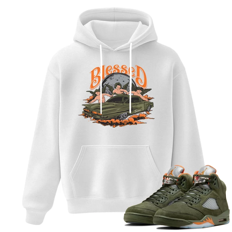 TeeVivo Hoodie Match Air Jordan 5 Retro Olive Blessed – Air Jordan 5 Hoodie, AJ5 Hoodie