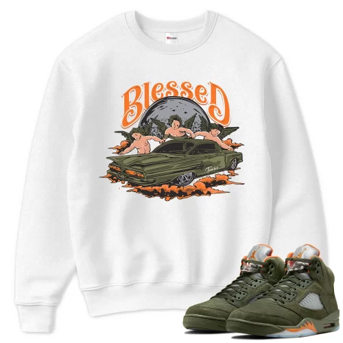 TeeVivo Sweatshirt Match Air Jordan 5 Retro Olive Blessed – Air Jordan 5 Sweatshirt, AJ5 Sweatshirt