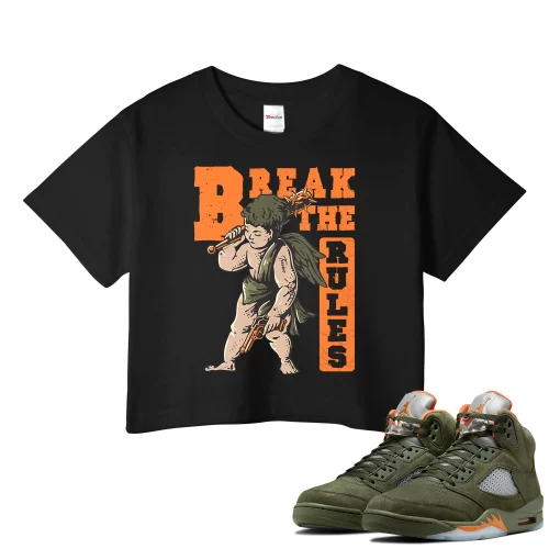 TeeVivo Crop Top Match Air Jordan 5 Retro Olive Break the rules – Air Jordan 5 Crop Top, AJ5 Crop Top