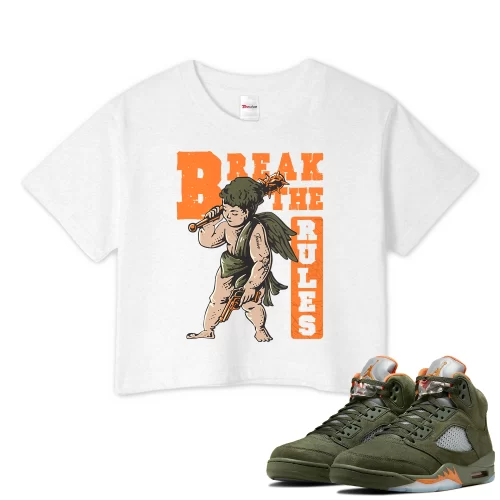 TeeVivo Crop Top Match Air Jordan 5 Retro Olive Break the rules – Air Jordan 5 Crop Top, AJ5 Crop Top