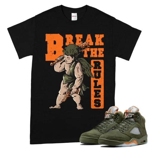 TeeVivo T-Shirt Match Air Jordan 5 Retro Olive Break the rules – Air Jordan 5 Shirt, AJ5 Shirt