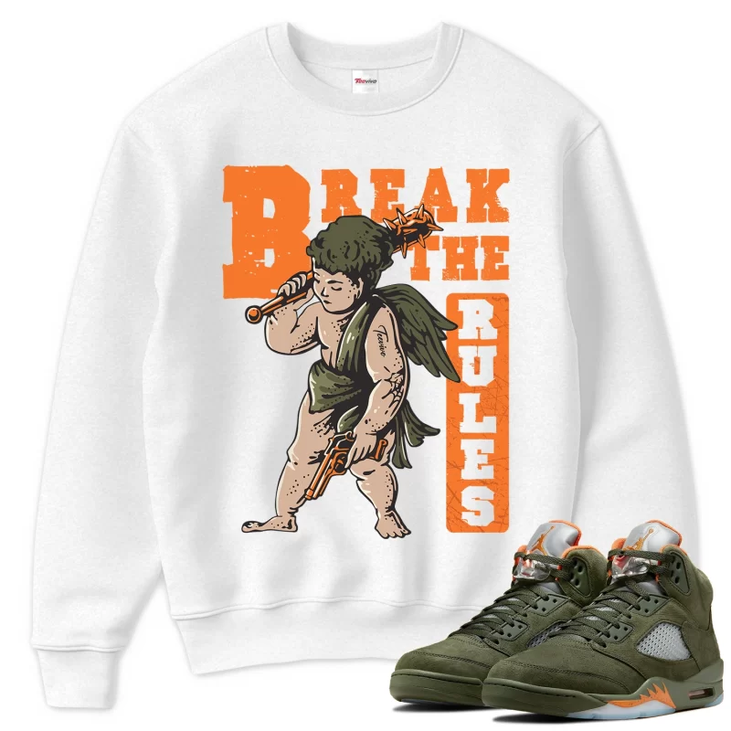 TeeVivo Sweatshirt Match Air Jordan 5 Retro Olive Break the rules – Air Jordan 5 Sweatshirt, AJ5 Sweatshirt