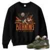 TeeVivo Sweatshirt Match Air Jordan 5 Retro Olive Burning the ground – Air Jordan 5 Sweatshirt, AJ5 Sweatshirt