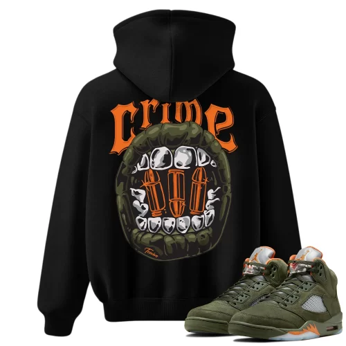 TeeVivo Hoodie Match Air Jordan 5 Retro Olive Crime – Air Jordan 5 Hoodie, AJ5 Hoodie