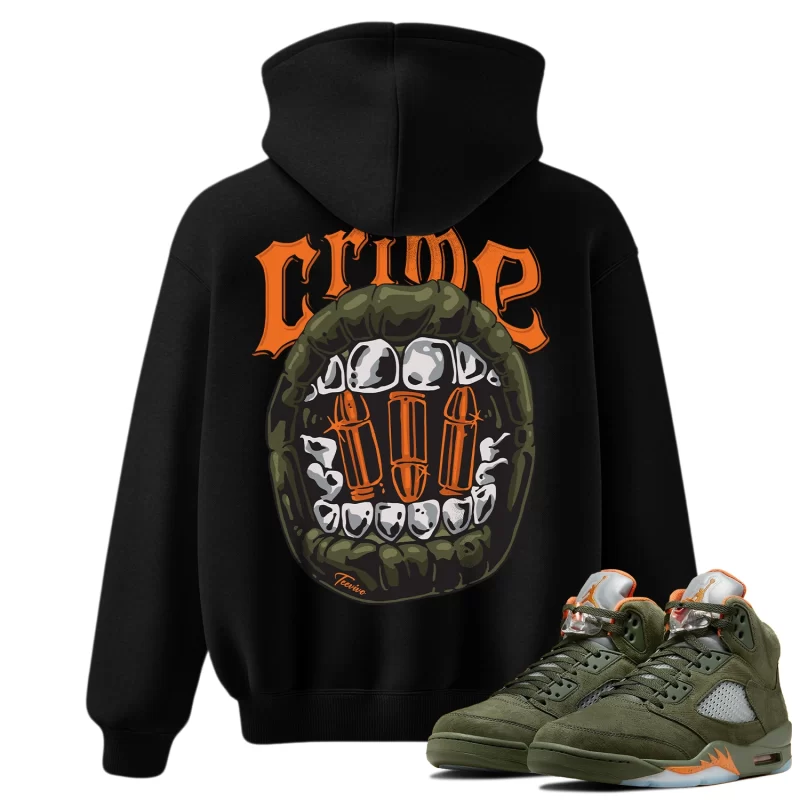 TeeVivo Hoodie Match Air Jordan 5 Retro Olive Crime – Air Jordan 5 Hoodie, AJ5 Hoodie