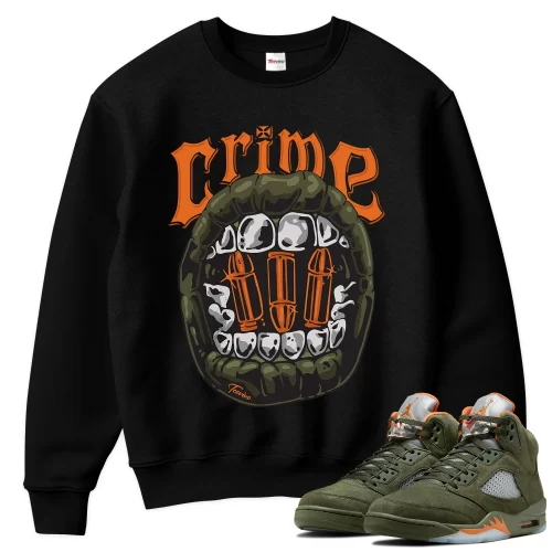 TeeVivo Sweatshirt Match Air Jordan 5 Retro Olive Crime – Air Jordan 5 Sweatshirt, AJ5 Sweatshirt