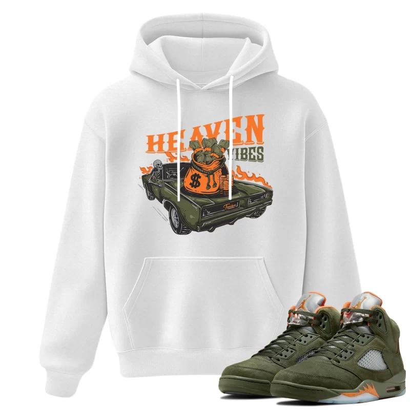 TeeVivo Hoodie Match Air Jordan 5 Retro Olive Heaven vibes – Air Jordan 5 Hoodie, AJ5 Hoodie