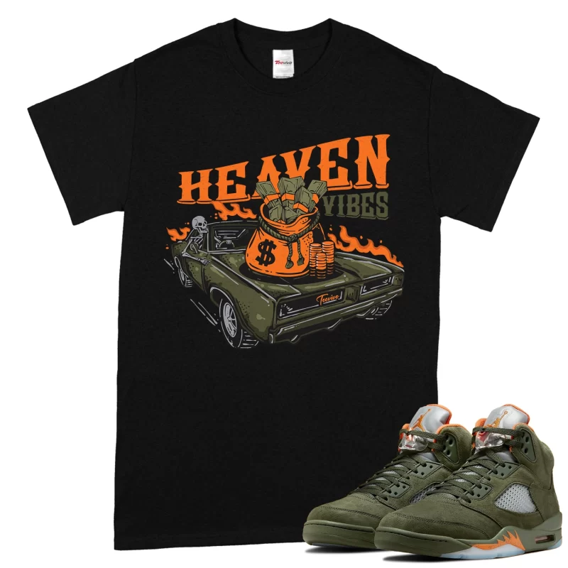 TeeVivo T-Shirt Match Air Jordan 5 Retro Olive Heaven vibes – Air Jordan 5 Shirt, AJ5 Shirt
