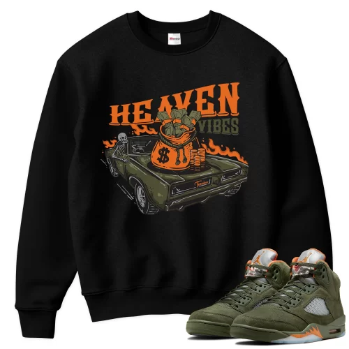 TeeVivo Sweatshirt Match Air Jordan 5 Retro Olive Heaven vibes – Air Jordan 5 Sweatshirt, AJ5 Sweatshirt