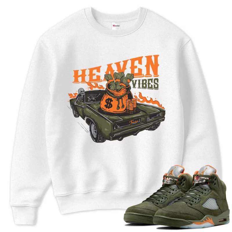 TeeVivo Sweatshirt Match Air Jordan 5 Retro Olive Heaven vibes – Air Jordan 5 Sweatshirt, AJ5 Sweatshirt