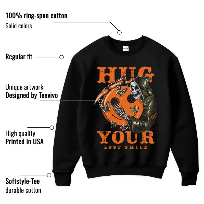 TeeVivo Sweatshirt Match Air Jordan 5 Retro Olive Hug your lost smile – Air Jordan 5 Sweatshirt, AJ5 Sweatshirt