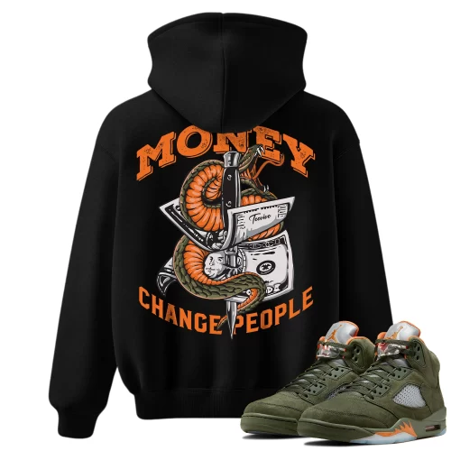 TeeVivo Hoodie Match Air Jordan 5 Retro Olive Money change people – Air Jordan 5 Hoodie, AJ5 Hoodie