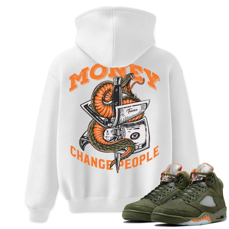TeeVivo Hoodie Match Air Jordan 5 Retro Olive Money change people – Air Jordan 5 Hoodie, AJ5 Hoodie