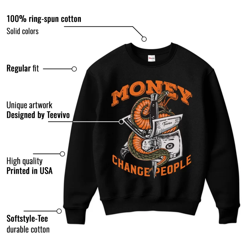 TeeVivo Sweatshirt Match Air Jordan 5 Retro Olive Money change people – Air Jordan 5 Sweatshirt, AJ5 Sweatshirt