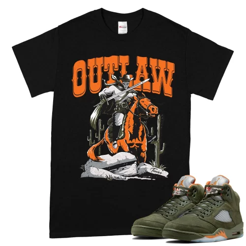 TeeVivo T-Shirt Match Air Jordan 5 Retro Olive Outlaw – Air Jordan 5 Shirt, AJ5 Shirt
