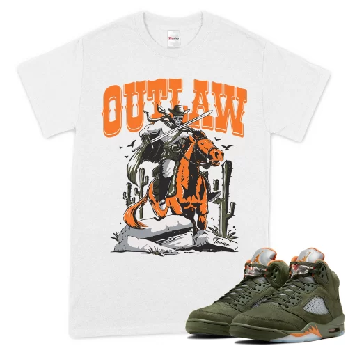 TeeVivo T-Shirt Match Air Jordan 5 Retro Olive Outlaw – Air Jordan 5 Shirt, AJ5 Shirt