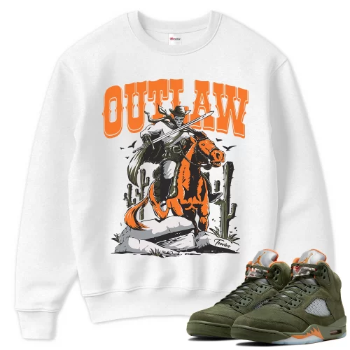 TeeVivo Sweatshirt Match Air Jordan 5 Retro Olive Outlaw – Air Jordan 5 Sweatshirt, AJ5 Sweatshirt