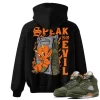 TeeVivo Hoodie Match Air Jordan 5 Retro Olive Speak no evil – Air Jordan 5 Hoodie, AJ5 Hoodie