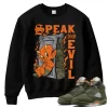 TeeVivo Sweatshirt Match Air Jordan 5 Retro Olive Speak no evil – Air Jordan 5 Sweatshirt, AJ5 Sweatshirt
