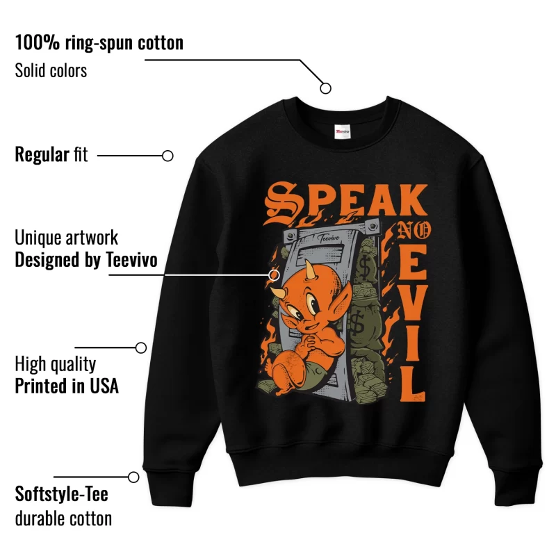 TeeVivo Sweatshirt Match Air Jordan 5 Retro Olive Speak no evil – Air Jordan 5 Sweatshirt, AJ5 Sweatshirt