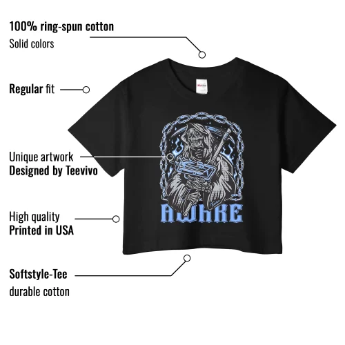 TeeVivo Crop Top Match Air Jordan 5 Retro UNC University Blue Awake – Air Jordan 5 Crop Top, AJ5 Crop Top