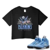 TeeVivo Crop Top Match Air Jordan 5 Retro UNC University Blue Burning the ground – Air Jordan 5 Crop Top, AJ5 Crop Top
