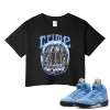 TeeVivo Crop Top Match Air Jordan 5 Retro UNC University Blue Crime – Air Jordan 5 Crop Top, AJ5 Crop Top