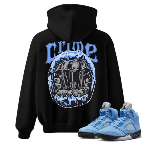 TeeVivo Hoodie Match Air Jordan 5 Retro UNC University Blue Crime – Air Jordan 5 Hoodie, AJ5 Hoodie