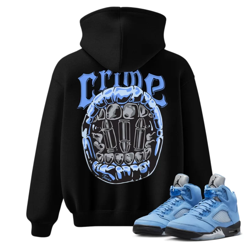 TeeVivo Hoodie Match Air Jordan 5 Retro UNC University Blue Crime – Air Jordan 5 Hoodie, AJ5 Hoodie