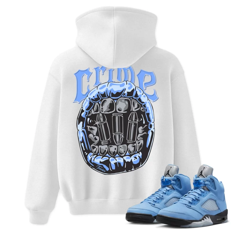 TeeVivo Hoodie Match Air Jordan 5 Retro UNC University Blue Crime – Air Jordan 5 Hoodie, AJ5 Hoodie