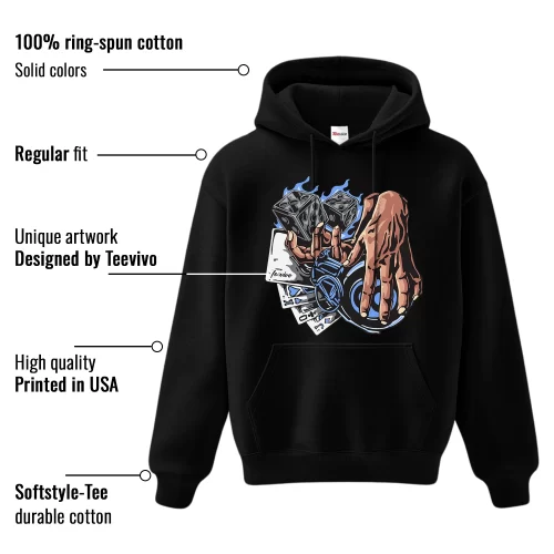 TeeVivo Hoodie Match Air Jordan 5 Retro UNC University Blue Gambling – Air Jordan 5 Hoodie, AJ5 Hoodie