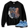 TeeVivo Sweatshirt Match Air Jordan 5 Retro UNC University Blue Gambling – Air Jordan 5 Sweatshirt, AJ5 Sweatshirt