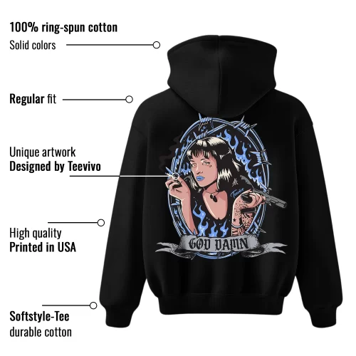 TeeVivo Hoodie Match Air Jordan 5 Retro UNC University Blue God Daaamn – Air Jordan 5 Hoodie, AJ5 Hoodie