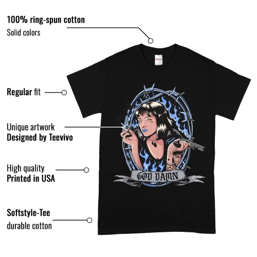 TeeVivo T-Shirt Match Air Jordan 5 Retro UNC University Blue God Daaamn – Air Jordan 5 Shirt, AJ5 Shirt