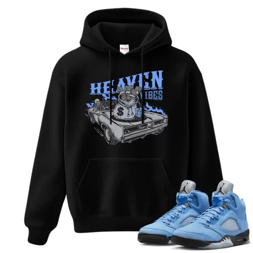 TeeVivo Hoodie Match Air Jordan 5 Retro UNC University Blue Heaven vibes – Air Jordan 5 Hoodie, AJ5 Hoodie